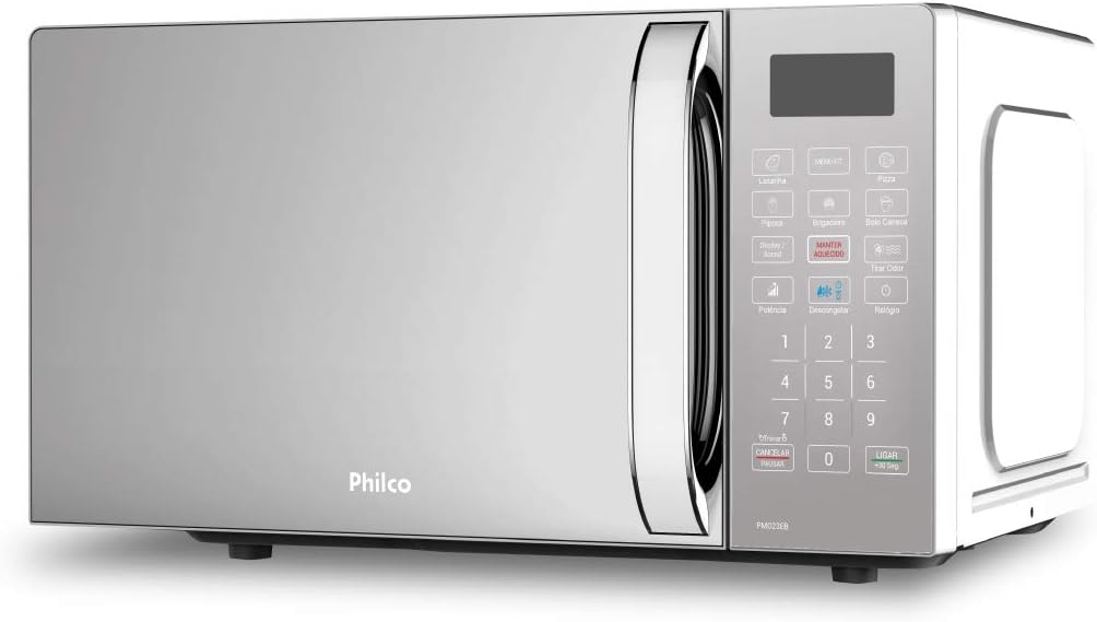 <---! NÃO APAGAR !---> Micro-ondas Philco 20L Espelhado Limpa Fácil Menu FIT PMO23E 127V